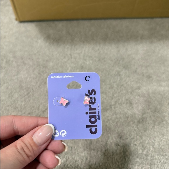 Claire's Other - Claire's Pink Butterfly Earrings